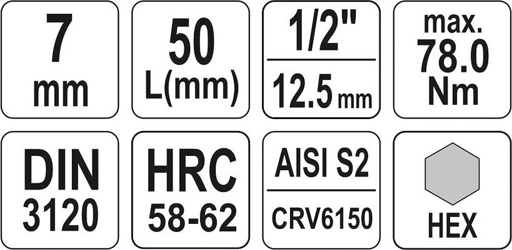 Nadstavec 1/2" bit Imbus H7 – Obrázok 3