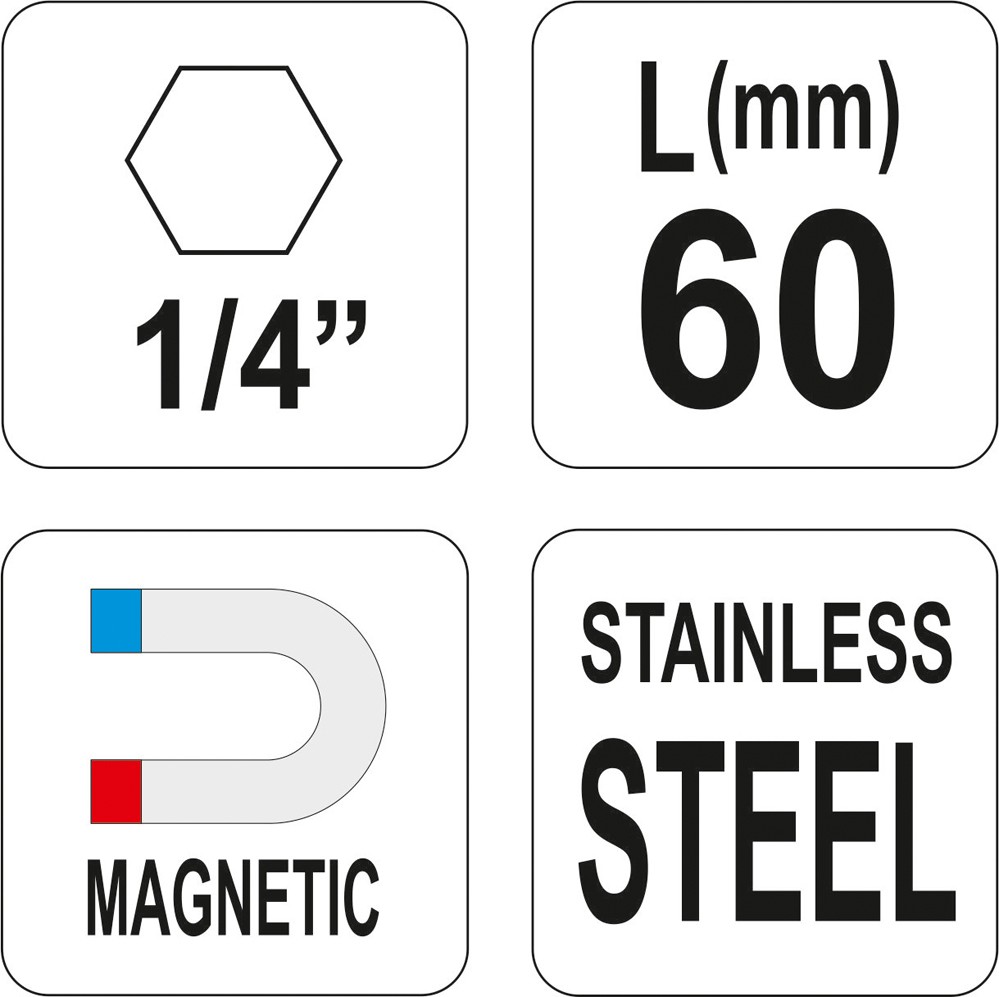 Držiak bitov do vŕtačky 1/4" 60 mm – Obrázok 3