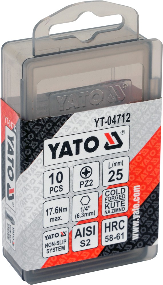 Bit krížový 1/4" PZ2 x 25 mm box NON-SLIP 10 ks – Obrázok 2