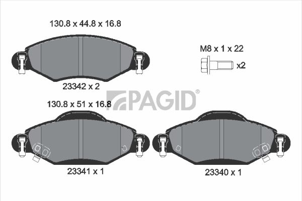 Sada brzdových platničiek kotúčovej brzdy PAGID T1393N