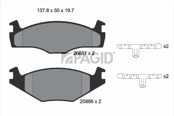 Sada brzdových platničiek kotúčovej brzdy PAGID T4154N